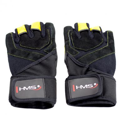 36. Rękawice na siłownię Black/Yellow HMS RST01 r.L
