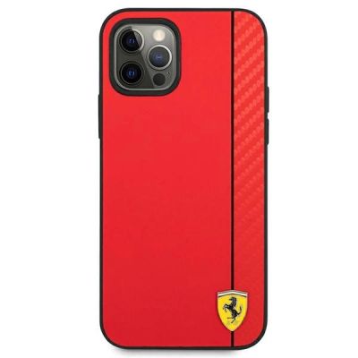 3. Etui Ferrari On Track Carbon Stripe na iPhone 12 Pro Max - czerwone