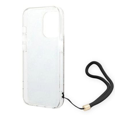 6. Etui Guess 4G Print Strap na iPhone 14 Pro - brązowe