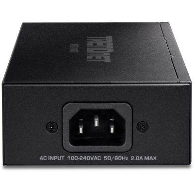 3. Iniektor Trendnet TPE-319GI 10G PoE++, 10 Gigabit Ethernet, 1000/10000, IEEE 802.3, IEEE 802.3ab, IEEE 802.3af, IEEE 802.3an, IEEE 802.3bt, IEEE 802.3bz, IEEE 802.3u, 0.7 W, 90 W