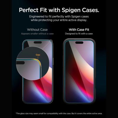 19. Szkło hartowane Spigen Glas.tR EZ Fit Pro HD AC 2-Pack prywatyzujące na iPhone 18 Pro