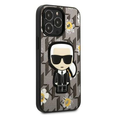 4. Etui Karl Lagerfeld Flower Ikonik Karl na iPhone 13 Pro / iPhone 13 - szare