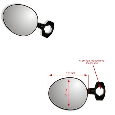 Lusterko AJS na obejmę czarne