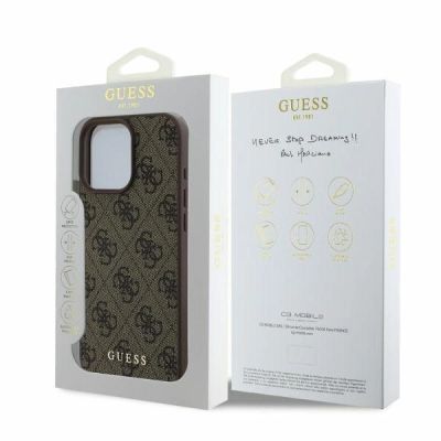4. Etui Guess 4G Classic na iPhone 16 Pro - brązowe