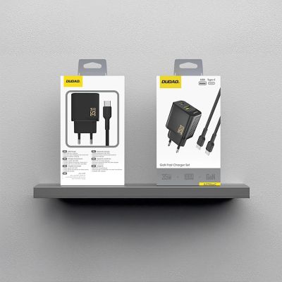 5. Ładowarka sieciowa Dudao A27MaxCEU PD QC 35W USB-A USB-C z kablem USB-C - czarna