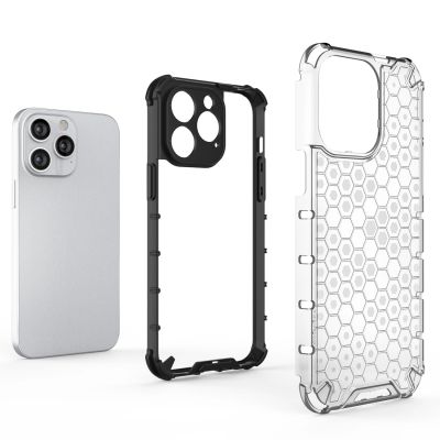 4. Honeycomb etui iPhone 14 Pro Max pancerny hybrydowy pokrowiec czarne