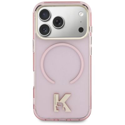 3. Etui Karl Lagerfeld IML K Head Logo MagSafe na iPhone 17 Pro - różowe