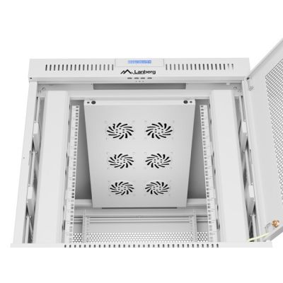 9. SZAFA INSTALACYJNA RACK STOJĄCA 19" 15U 800X1000 SZARA DRZWI PERFOROWANE LCD LANBERG (FLAT PACK)