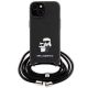 2. Etui Karl Lagerfeld Crossbody Saffiano Metal Pin Karl&Choupette na iPhone 15 - czarne