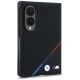 3. Etui BMW M Leather Perforated Tricolor Stripe Metal Logos MagSafe na Samsung Galaxy Z Fold 8 - czarne