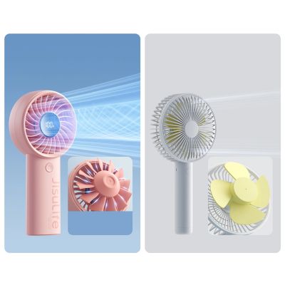 6. Mini wentylator Jisulife Handheld Fan Life4 3600mAh przenośny wiatraczek USB - różowy