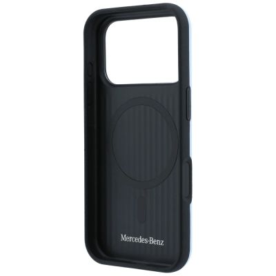 7. Etui Mercedes Leather Semi Wrap Iconic Line MagSafe do iPhone 18 Pro Max / 17 Pro Max - niebieske