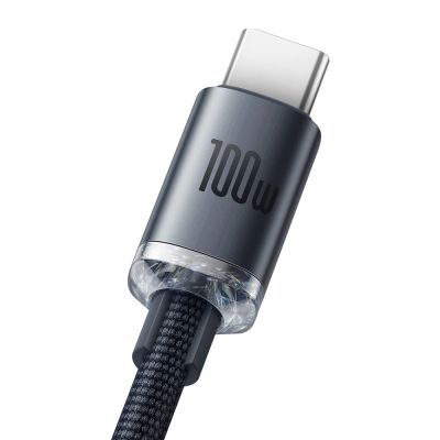 3. Baseus Crystal Shine Series kabel przewód USB do szybkiego ładowania i transferu danych USB Typ A - USB Typ C 100W 2m czarny (CAJY000501)