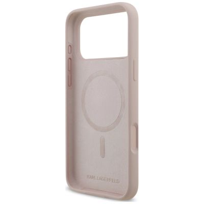 7. Etui Karl Lagerfeld Silicone Karl&Choupette Ring MagSafe na iPhone 18 Pro Max / 17 Pro Max - różowe