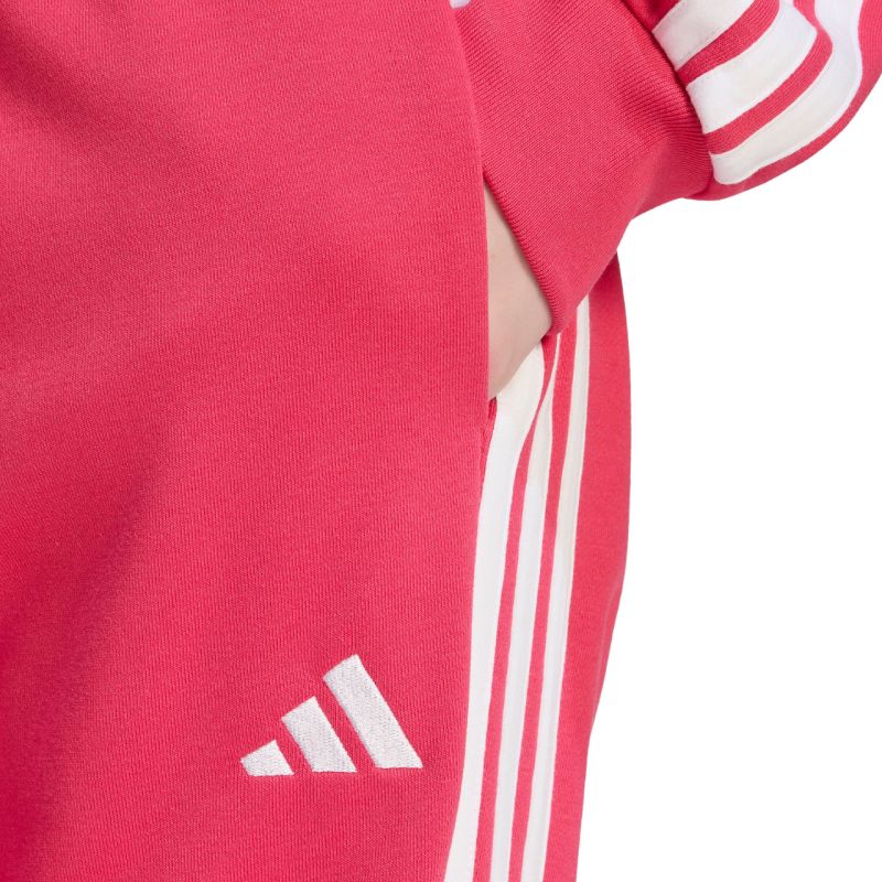 4. Spodnie damskie adidas Essentials 3-Stripes French Terry Cuffed różowe KF8339