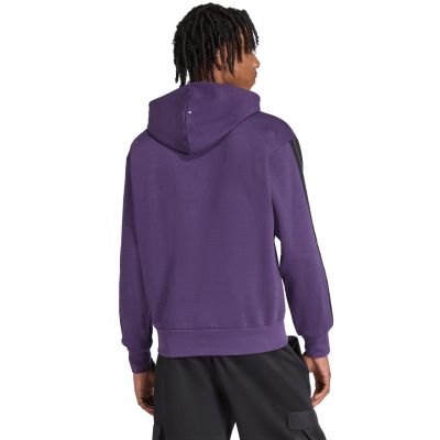 9. Bluza męska adidas Essentials 3-Stripes Fleece fioletowa JX0740