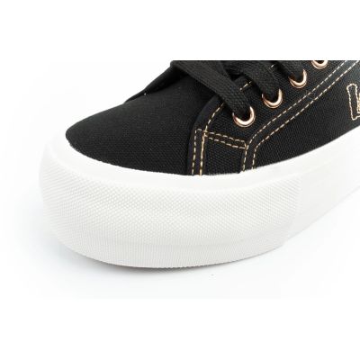 15. Lee Cooper buty sportowe damskie trampki platforma czarne ze złotym