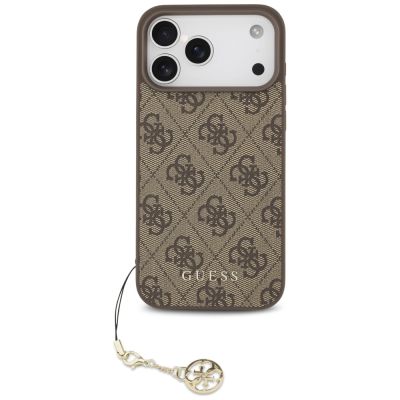 2. Etui Guess 4G Charms Collection MagSafe na iPhone 17 Pro Max - brązowe