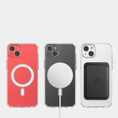 9. Etui magnetyczne Clear Magnetic Case z MagSafe do iPhone 14 Plus  ze srebrnym ringiem - przezroczyste