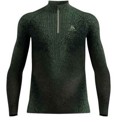 4. Bielizna termoaktywna z długim rękawem Odlo BL TOP turtle neck l/s half zip PERFORMANCE WARM BLACKCOMB zielona