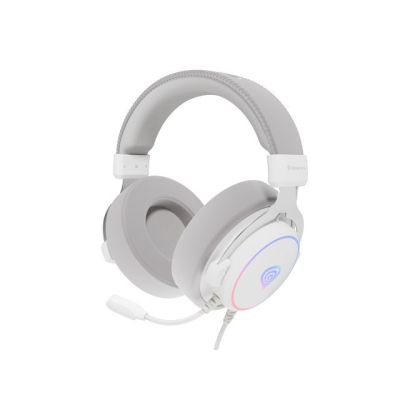 13. GENESIS Neon 764 Zestaw słuchawkowy Przewodowa Opaska na głowę Gaming USB Typu-A Biały