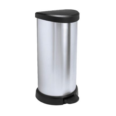Curver Deco Bins 3253922150002 Okrągły Czarny, Srebrny