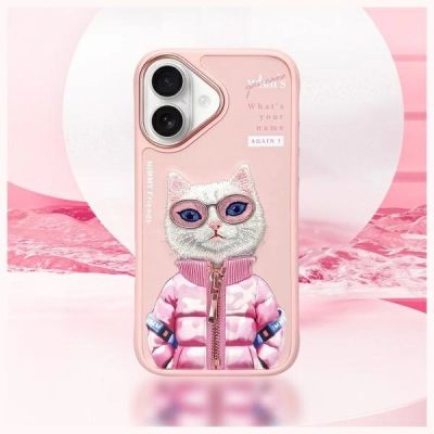 11. Etui Nimmy Cool&Cute 2.0 Cat na iPhone 16 - różowy