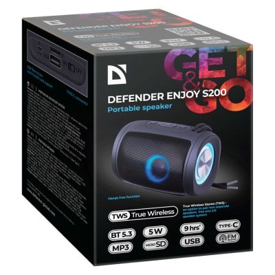 4. DEFENDER GŁOŚNIK ENJOY S200 5W LIGHT/BT/FM/USB/TF 65200