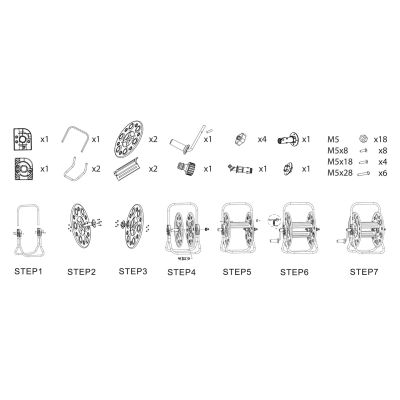 Stojak na wąż Neo (metalowy, do 100 m, 1/2 "węża)