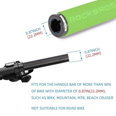 3. Uchwyty rowerowe Rockbros BT1001GNBK z gąbki na kierownicę - zielono-czarne