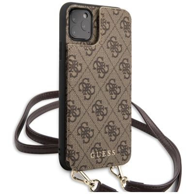 4. Etui Guess 4G Crossbody na iPhone 11 Pro Max - brązowe