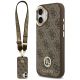 Etui Guess 4G Strass Logo & Big Strap Metal Buttons MagSafe na iPhone 17 - brązowe