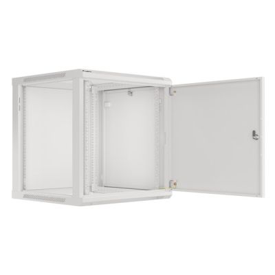 14. SZAFA INSTALACYJNA RACK WISZĄCA 19" 12U 600X600 SZARA DRZWI METALOWE (FLAT PACK)