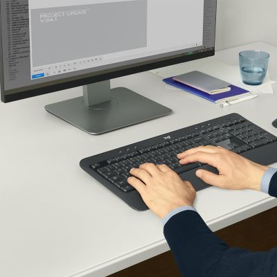 24. Zestaw klawiatura + mysz membranowa Logitech MK540 920-008685 (USB;  kolor czarny; optyczna; 1000 DPI)