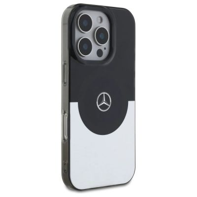 4. Etui Mercedes Doubel Layer BiColor MagSafe na iPhone 16 Pro Max - srebrne