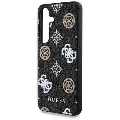 6. Etui Guess 4G Printed Colored Peony Pattern MagSafe do Samsung Galaxy S25 czarny