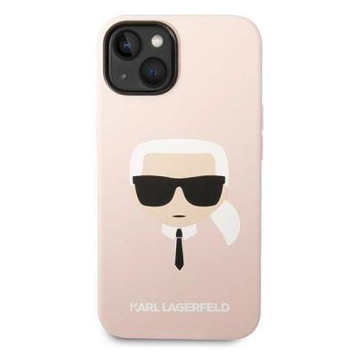 3. Etui Karl Lagerfeld Silicone Karl's Head na iPhone 14 Plus - różowe