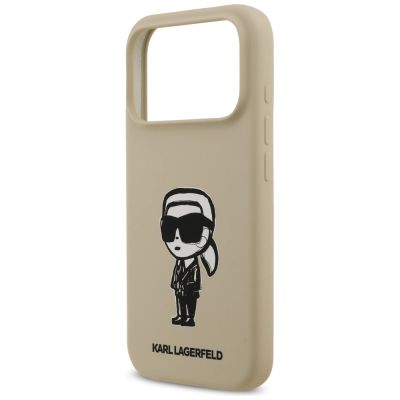 6. Etui Karl Lagerfeld Silicone Karl Sketch & Logo MagSafe na iPhone 17 Pro - brązowe