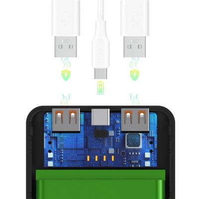 7. Powerbank Wozinsky Wpower WPBBK-2 10000 mAh 10 W 2x USB 2 A – czarny