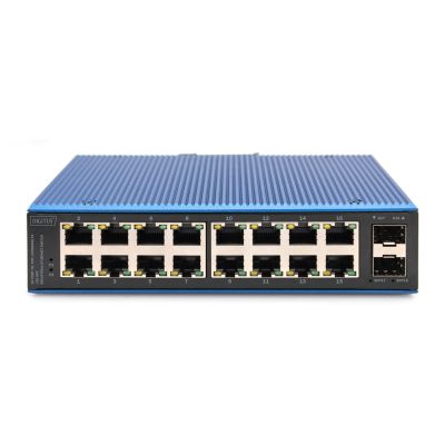 3. Przemysłowy switch 16x 1000Base-TX + 2x uplink 1000Base-FX (bez modułu) DIN rozszerzony zakres temp.