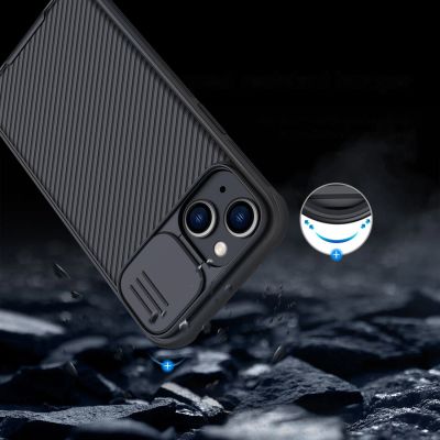 15. Nillkin CamShield Pro Magnetic Case etui iPhone 14 Plus pokrowiec osłona na aparat kamerę niebieski (z MagSafe)