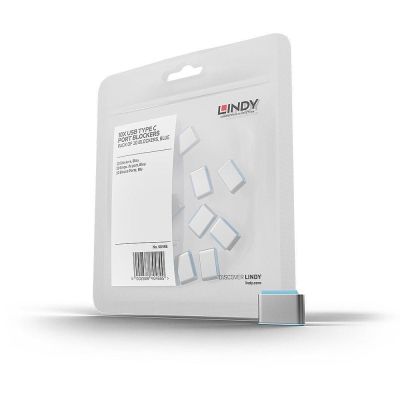 Lindy 40466 bloker portów Blokada portu USB Type-C Niebieski Kopolimer akrylonitrylo-butadieno-styrenowy (ABS) 10 szt.