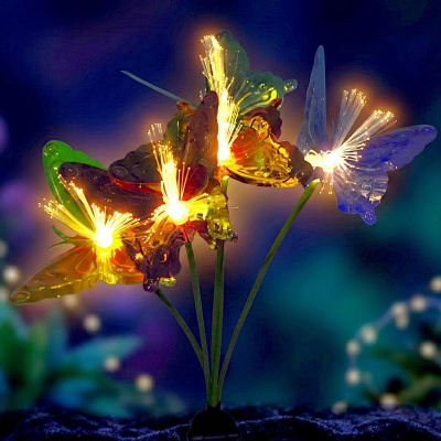 4. LAMPA SOLARNA TAŃCZĄCE NA WIETRZE MOTYLE 6 LED 72CM