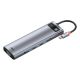 11. Baseus Metal Gleam 11w1 wielofunkcyjny HUB USB Typ C - 3x USB 3.2 Gen 1 5Gbps / USB Typ C PD 100W / 3,5 mm mini jack AUX / VGA Full HD 60Hz / 2x HDMI 4K 30Hz / czytnik kart TF i SD / RJ45 1Gbps szary (CAHUB-CT0G)