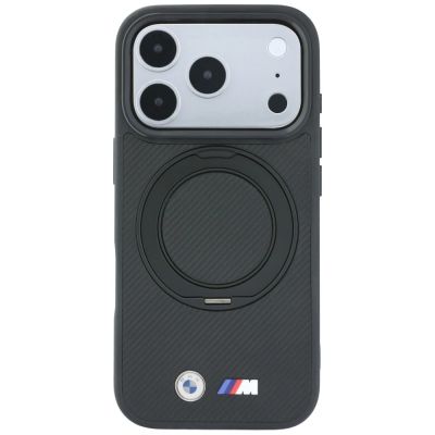 3. Etui BMW Kevlar Ring Stand 360 MagSafe na iPhone 18 Pro / 17 Pro - czarne