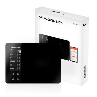 Waga kuchenna Wozinsky WIK-16 inteligentna z wyświetlaczem cyfrowym Bluetooth aplikacja - czarna
