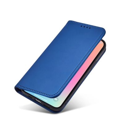 12. Magnet Card Case etui do iPhone 13 Pro Max pokrowiec portfel na karty kartę podstawka niebieski