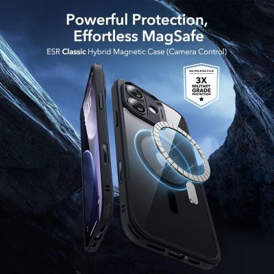 2. Zestaw ESR Classic Hybrid MagSafe + Szkło hartowane na iPhone 17 - przezroczysto-czarne