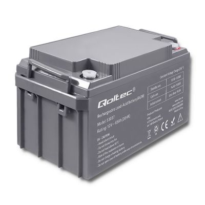 Qoltec Akumulator AGM  | 12V | 65Ah  | max 780A