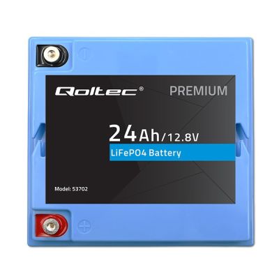 6. Qoltec Akumulator LiFePO4 Litowo-Żelazowo-Fosforanowy | 12.8V | 24Ah | 307.2Wh | BMS